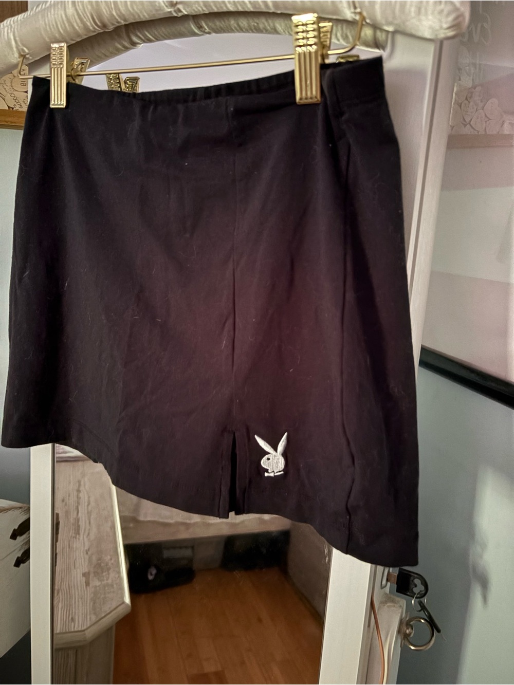 PLAYBOY Black Women's Skort with White Bunny Logo